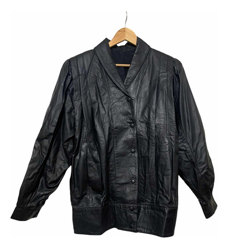 Campera Simil Cuero Vintange Xl Negra (como Nueva) Remato