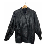 Campera Simil Cuero Vintange Xl Negra (como Nueva) Remato