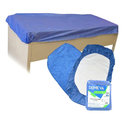 Sábana Para Camilla Desechable Con Resorte en todo su contorno 200 cm x 90 cm x 10 cm Color Azul DEMEVA CLASSIC SPA, hospitalaria, clinica, tatto, Diseño de la tela Liso | Envío gratis