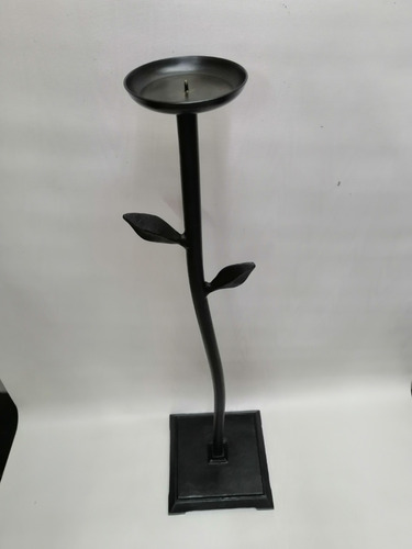 Candelabro De Pie Antiguo En Forja Tipo Arbol U.s.a 1950