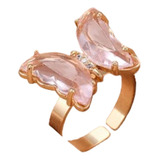 Anillo Regulable Mariposa Rosa Infantil Giratorio