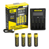 Cargador Um4 Usb Nitecore Display De Estado Con Baterías 