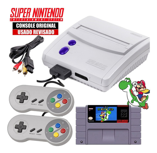 Super Nintendo Baby Original+ 02controles+ 2 Cartuchos Fitas