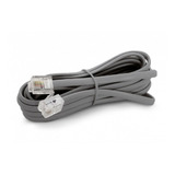 Cable Plano Linea Telefono 7,5 Mts Rj11 4 Hilos  Gris Oferta