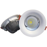 Foco Panel Plafón Led 10w Embutido Redondo Luz Alta Blanco