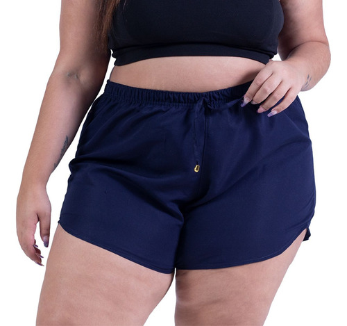 Bermuda Plus Size Feminina Soltinha Short Praia Tactel