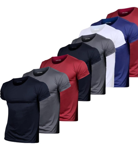 Kit 5 Camisas Dry Fit Academia Esportiva Com Proteção Uv