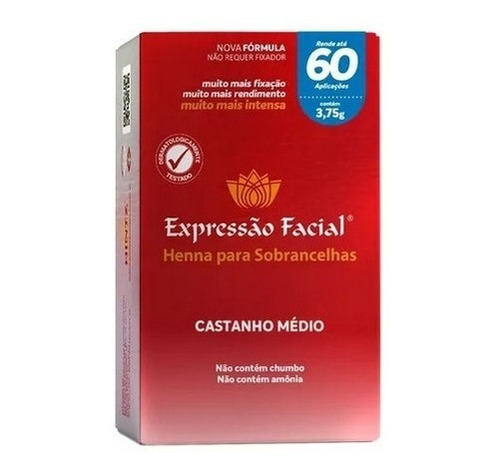 Henna Para Sobrancelha 3,75g Expressão Facial Castanho Médio