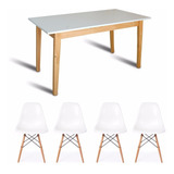 Mesa Nordica Escandinava 60x100 + 4 Sillas Eames Stockhoy