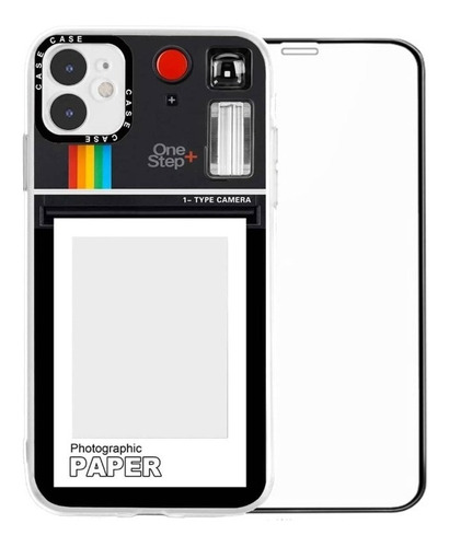 Carcasa Funda Portafoto + Lámina De Vidrio Para iPhone