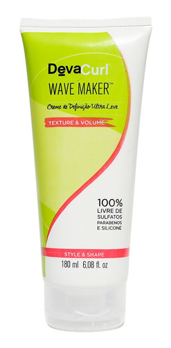 Creme Wave Maker Deva Curl Textura Volume Sem Parabeno 180ml