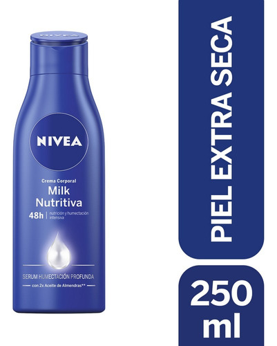 Nivea Crema Corporal Milk Nutritiva Piel Extra Seca 250 Ml