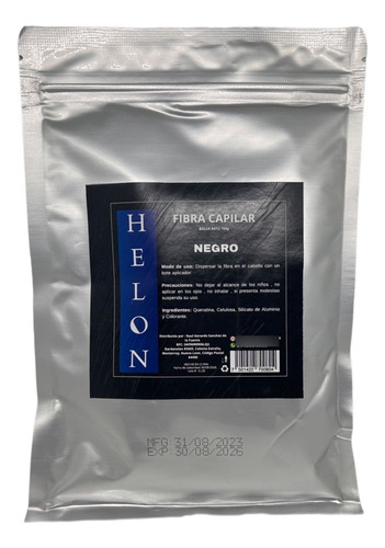  Helon Fibras Capilares Refil 100 Gr Calvicie,color Negro   