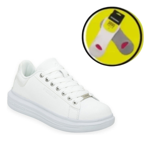 Zapatilla Urbanas Paris Head Blanco + Medias Gratis - Paris