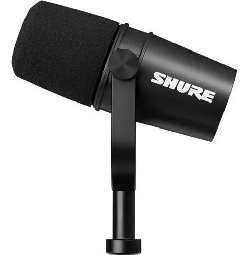 Microfone Shure Mv7x Podcast Xlr Preto Dinâmico Com Nf