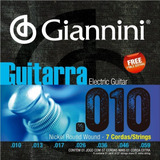Encordoamento Giannini P/ Guitarra 7 Cordas 010 Geegst 710