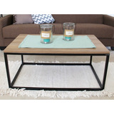 Mesa Ratona De Living Mod Coffe Linea Black&wood Industrial