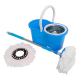 Balde Spin Mop Centrifuga Inox Esfregão 2 Refis Vassoura