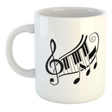 Taza De Ceramica Nota Musical Piano Teclas