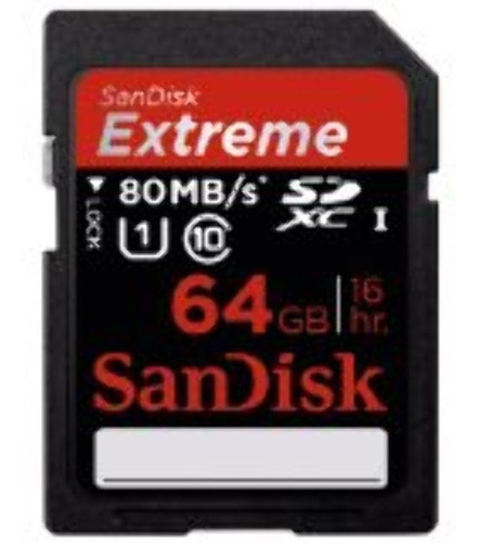 Memoria Sd Hc Sandisk Extreme 64gb Uhs-i 80mb/s