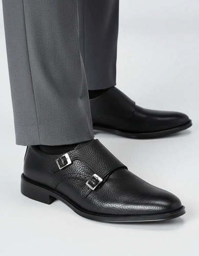 Zapatos Monkstrap Hombre Casuales De Piel Estilo Dh 2509