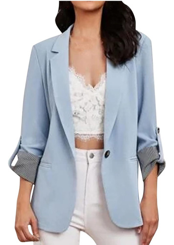 Blazer De Rayas De Otoño E Invierno Para Mujer, Cárdigan