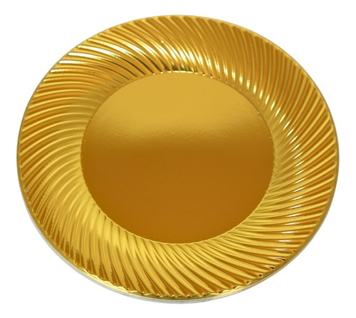 Plato Espiral Dorado De Desechable Elegante Fiesta N.5 C/30p