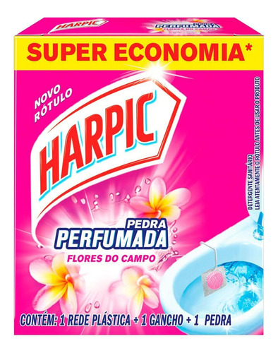 3x Harpic Pedra Sanitária Perfumada Flores Do Campo 1 X 1 Un