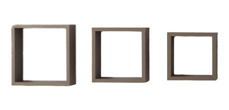 Nicho Decorativo Mdf Kit 3 Quadrado Cinza - Dicarlo