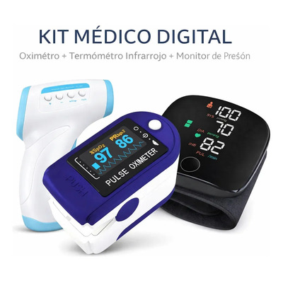 Oxímetro + Baumanómetro Recargable + Termómetro Digital Multicolor | Meses sin interés