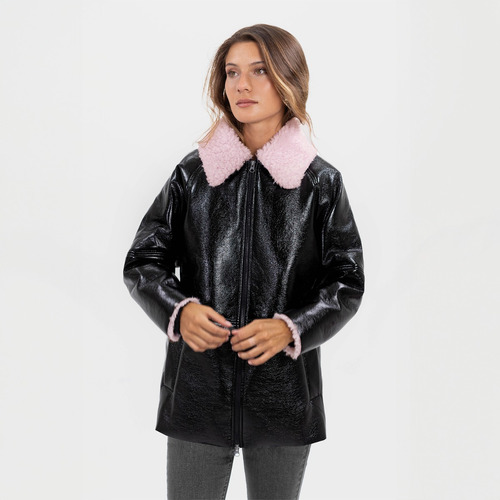 Chaqueta Charol Rosa Mujer Raindoor