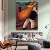 Cuadro Diego Rivera Campensino Cargando Un Guajolote 130 Cm