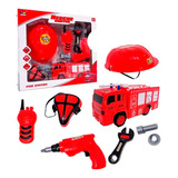 Set Bombero Herramientas Juguete Camion Niños 8 Piezas 22334