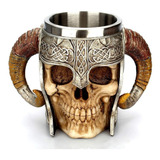 Mug Taza Vaso Vikingo Cerveza Café Calavera Esqueleto Acero