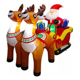  Inflable De Navidad Santa Claus Trineo Renos Navideño -