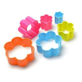 Molde Plastico Cortadores De Galletas Flor Set 6 Und Press