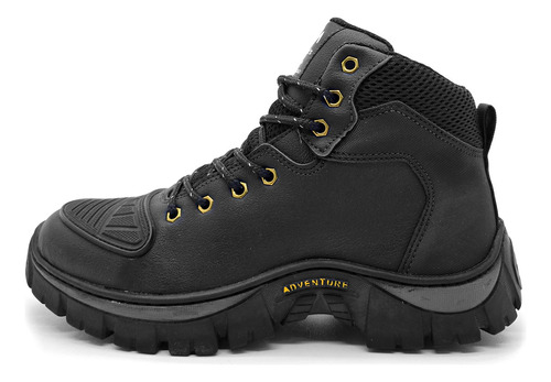 Bota Ki Boot Couro Coturno Impermeável Moto Trabalho Motoboy