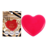 Esponja De Maquillaje Sun Smile Heart Puff Mat, Silicona Roj