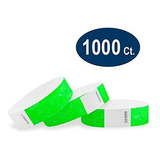 Pulseras Tyvek Wristco Neon Green De 3/4  - Paquete De 1000 