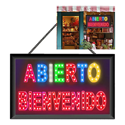 Letrero Abierto Luminosos Led Uso Comercial Cartelera 48*25