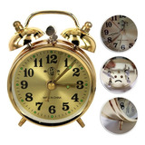 A Reloj Despertador Mecánico Oro Cuerda Manual Vintage