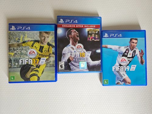 Fifa 17 + Fifa 18 Ingles + Fifa 19 Ps4 Midia Fisica Leia