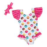 Bañador Completo Bebe Niña Con Diadema Donuts 9m - 3y