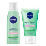 Kit Nivea Facial Matte Skin Care Sabonete Gel + Tônico