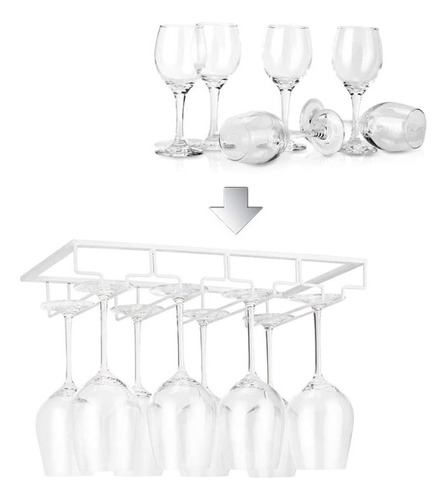 Colgador De Copas Metal Blanco/negro Bar Organización 40*23