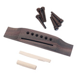 Juego De Recambio Para Guitarra Acústica Ebony Bridge End Pi