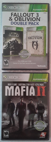 Fallout 3 Oblivion  Mafia -3 Jogos Em 2 Boxs Orig Xbox 360
