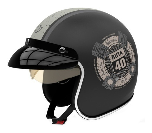 Nuevo Casco Hawk 721 Abierto Vintage Cafe Racer - C