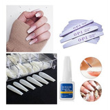 Kit Unhas Postiças + Cola De Unha / Lixa Bomerang