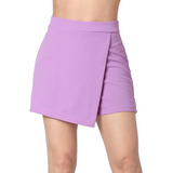 Falda Lila Licra Asimetrica Fantasia Corta Short A7935019a